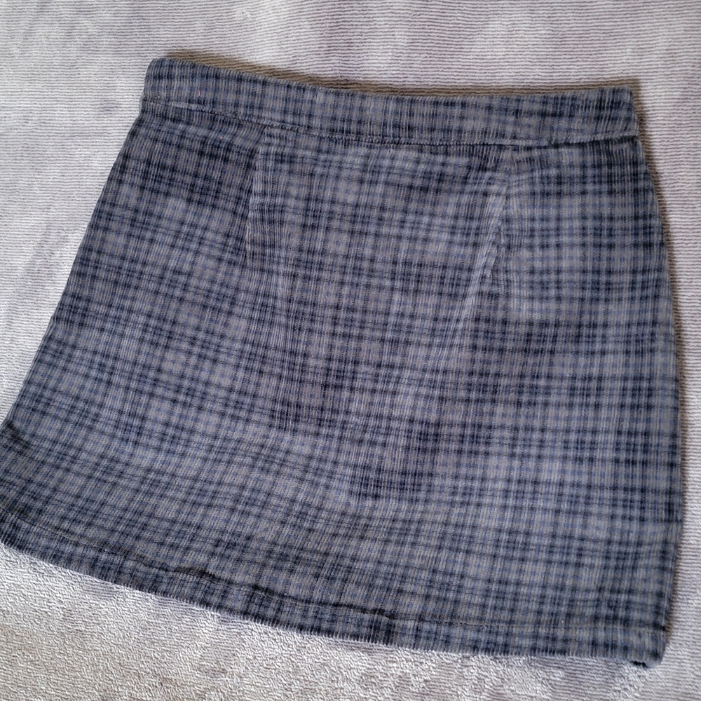SO Skirt X 2!! Solid Black & Blue/Gray Plaid Mini Skirt Sz 3/26 Women's LIKE NEW - Picture 9 of 14